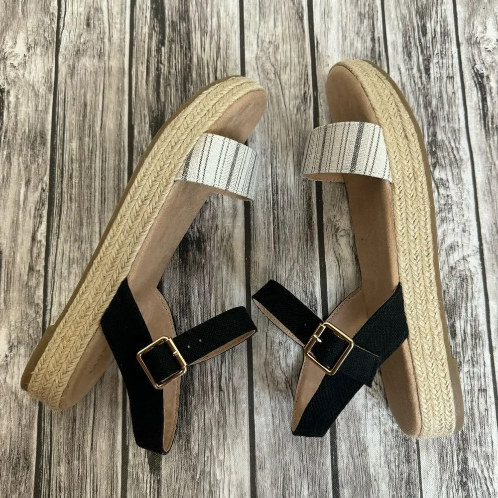 Old Navy Women’s Espadrille Platform Sandals Vegan Suede Open Toe Size 10